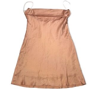 Fashion Nova Women's Rose Colored Sandra Satin Mini Dress NWT Size Small